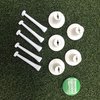 Set of 5 - Country Club Elite Golf Practice Mat Tees - Turn & Lock Rubber Tee Holder Plus Plactice Adjustable Height Tee - Replacement Tee Can Use with Most Range Driving Turf Mats