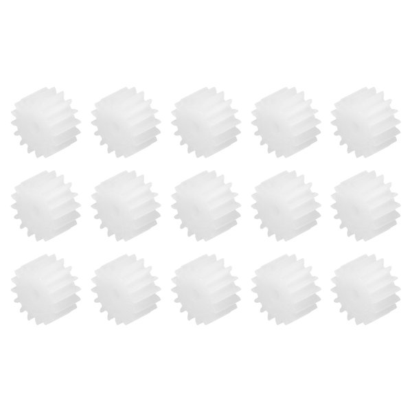 MECCANIXITY 15Pcs Plastic Gears 16 Teeth Plastic Shaft Gears Model 162AA Reduction Gear for RC Car Model DIY Robot,White Module 0.5
