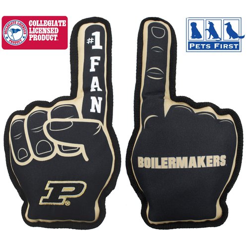Pets First NCAA Purdue Boilermakers #1 Fan Toy. Best Sports Dog Toy with Double Stitched Trim and Tough Nylon Material Filled with Chewable Polyfil and Inner Squeaker