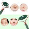 Quartz Rose Jade Roller and Gua Sha Facial Set Kit for Face Skincare, Stone Sculpting Tool, Massager Roller for Skin Care,Gift For Men And Women (Green)