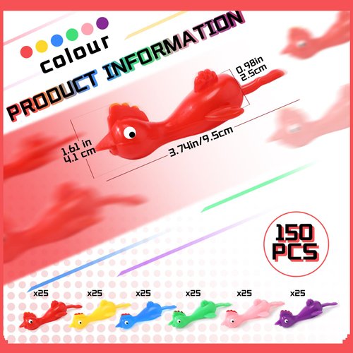 Sratte 150 Pieces Slingshot Chicken Finger Slingshot Toys Rubber Chickens Flying Turkey for Boys Girls Birthday Carnival Goodie Bags Novelty Gifts Easter Mexican Fiesta Party Favors