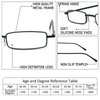REAVEE 3 Pack Slim Pen Reading Glasses Small Tube Stylish Readers Women Men Spring Hinged with Portable Clip Case, Black Silver Red 2.5