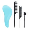Hair Brush, 4pcs Hair Brushes for Women Men, Brush for Curly Hair Baby Mens Mini Toddler Hair Brush Blue