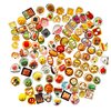 Anrher 100pcs Mini Delicious Food Dishes DIY Dollhouse Pretend Kitchen Play Cooking Game Resin Flatback Decoration Sets