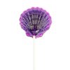 12 Clam Shell Handcrafted Purple Lollipops - Mermaid Party, Ariel Party, & Beach Party Favors