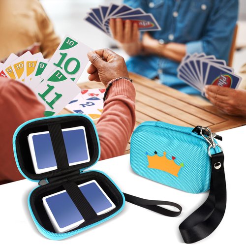 Meetikar Travel Card Games Case Compatible with Card Games Set, Card Case Compatible with UNO Card Case, Playing Card Case, Game Card Holder (Not Including Cards) (Blue)