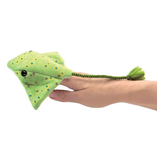 Folkmanis Mini Ray Finger Puppet, One Size, Multicolor, Green