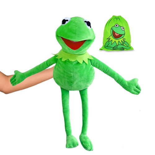 Kermit Frog Puppet with Bag, The Puppet Movie Show Soft Stuffed Plush Toy (Green)