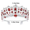 Baroque Crown Women Luxurious Crystal Rhinestone Bridal Tiara Princess Headpieces Girls Bridal Bride Tiara Princess Birthday Wedding Pageant Party with Combs (Silver-Red)