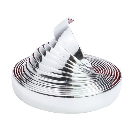 16Ft Automotive Chrome Trim Molding 3/4"(20mm) Wide Universal Car Side Body Molding(Self Adhesive) for All Vehicles Exterior Interior Door Window Bumper Scratch-Proof Decorative UV Protected