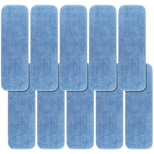 Replacement Microfiber Pad for Rubbermaid Commercial 18 Inch Mop Head - 10 Pack Wet & Dry Commercial Cleaning Refills Reusable Mop Refills Fit for Any Microfiber Flat Mop System 18"