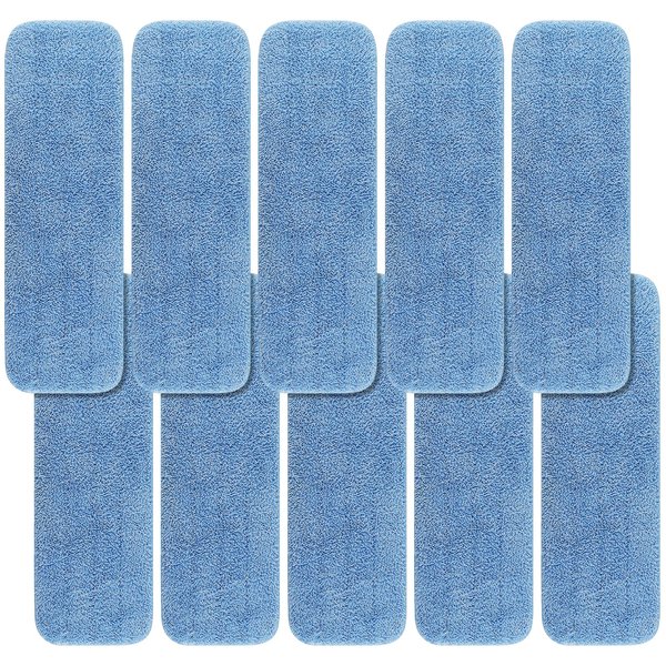 Replacement Microfiber Pad for Rubbermaid Commercial 18 Inch Mop Head - 10 Pack Wet & Dry Commercial Cleaning Refills Reusable Mop Refills Fit for Any Microfiber Flat Mop System 18"