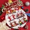 PHOGARY 6 Pairs Christmas Hair Clips, Reindeer Antlers Hair Clips, Deer Ears Barrettes Bow Decorative Hairpins Christmas Hair Accessories for Girls Women