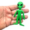 Zugar Land Bendable Rubber Green Aliens (3.75") Action Figures Bendable UFO Aliens Limbs Sensory Stress Relief Fidget Toys. Great Party Favor Trick or Treat Supplies (6 Aliens)