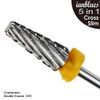 ianblues Multi-function Nail Drill 5 in 1, Slim Barrel & Cross Cut Edition, for Electric Manicure Machine, Fast Remove Acrylic or Hard Gel Nails (Double Coarse -2XC)