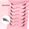 Half Lashes with Clear Band, 10mm Natural Look Cat-Eye Lashes Flu-ffy Wispy 3D Curly Eyelashes, that Look Like Extensions Accent Lashes Faux Mink False Eyelashes 7 Pairs Pack(CZ-3D04)