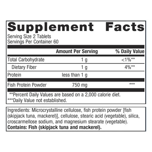 Metagenics Vasotensin Fish Protein Powder Supplement to Help Support Healthy Blood Pressure Levels - 120 Tablets