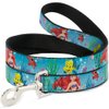 Dog Leash Ariel Sebastian Flounder Scene2 6 Feet Long 1.0 Inch Wide