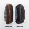 Elandy 3PCS Hair Bun Invisible False Hair Clip Bump It Up Volume Hair Base Fluffy Hair Pad Styling Insert Tool for Women Girls Dark Brown