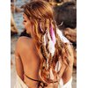 GENBREE Boho Feather Headbands Gypsy Headpiece Bohemian Hippie Headband Indian Hair Band Long Feather Hair Accessories for Women and Girls