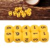 6 Sided Dice, Math Manipulatives, Number Dice 20 Pieces Polyhedral Dice Set 6 Sided Rounded Corners Plastic Dice Gaming Dice Dice Games for Table Games(Yellow)