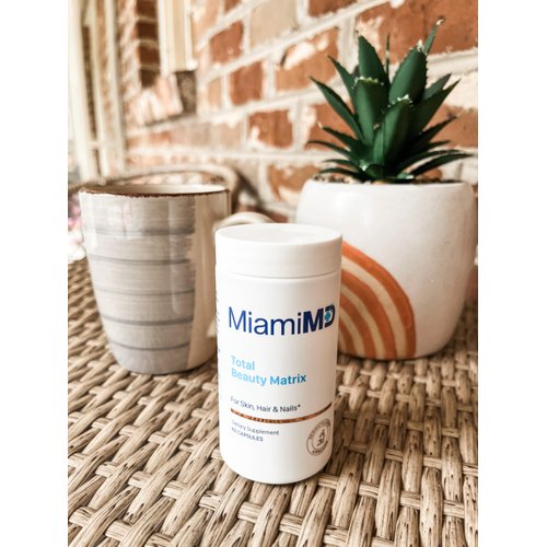 MiamiMD Total Beauty Matrix Collagen Supplements for Women - Collagen Capsules with Vitamin C for Hair, Skin and Nails - Cruelty Free - 60 Capsules