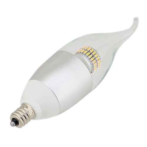 LEDwholesalers High-Output Candelabra E12 Base Omnidirectional 6W LED Light Bulb with Flame Tip (24-Pack), Warm White, 1031WWx24