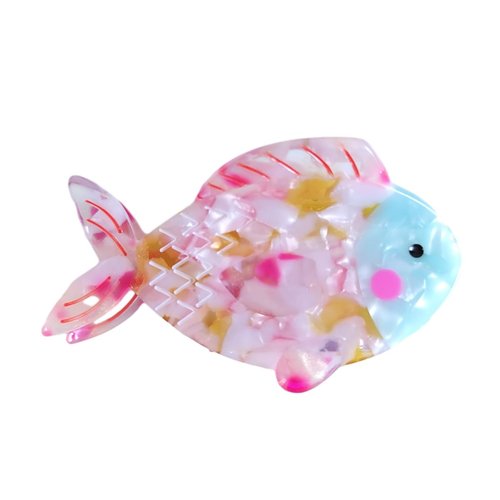 Novelty Fish Hair Clip,Acetate Hair Clip,Small Claw Clip for Women,Pink, 1 Count (Pack of 1)