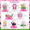Soccer Birthday Party Decorations for Girls - 8pcs Soccer Honeycomb Centerpiece, Pink Soccer Birthday Party Table Decorations for Football Sports Themed Birthday Baby Shower Party Supplies