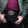 RechicGu 2 Pieces Turquoise Long Horn Bull Belt Buckles Western Cowboy Belt Buckle for Men Women Vintage Silver, 2 Styles