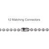 Ceiling Fan Pull Chain, 120" Rust Proof Copper 3mm Beaded Ball Light Pulls Extension Chains with 12 Connectors, Silver