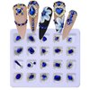40PCS Sapphire Blue Luxury Nail Art Rhinestones Kit for Acrylic Nails，Blue Alloy Nail Charms Nail Decorations，Nail Accessories Nail Jewels for Nail Art Supplies Manicure Making Craft DIY