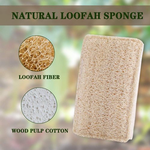 Wangda.G Upgrade Natural Loofah Kitchen Sponges 6 Pack, eco Friendly sponges for Dishes ,Reusable Kitchen sponges and scrubbers,luffa sponges Dish sponges for Washing Dishes dishwashing sponges