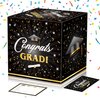 JOYIN 9" Graduation Decorations Card Box with 36 PCS Cards (Black & Gold), Congrats Grad Money Box for Class of 2025 Grad Party Decoration, Gift Holder for Graduation Party Favor Supplies
