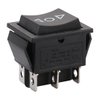 Baomain Momentary 6 Pin DPDT Button Rocker Switch (ON)/Off/(ON) AC 250V/10A 125V/15A Black Plastic (1PCS)