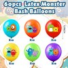 60 Pieces Bash Balloons Decorative Birthday Party Supplies Kids' Party Balloons 6 Styles Balloon Toy Kid for Kids Boys Girls Birthday Party Favors