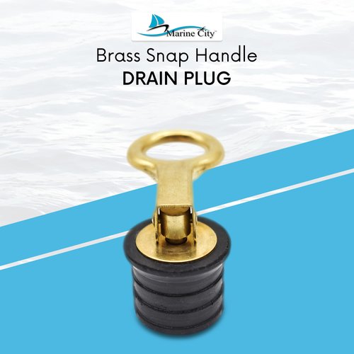 MARINE CITY Brass Snap Handle Drain Plug Easy Use Durable Strong and Sturdy Fine Finish with Innovative Design 1 Inch Drain Plug for Boats Yachts Kayaks Marines (Pack of 1)