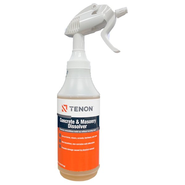 Tenon Concrete & Masonry Dissolver - Remove Concrete, Cement, Mortar, Grout, Stucco, and Masonry from Tools, Mixers, Wood, Plastic, and Aluminum, Ready-to-Use, Non-Toxic (28 Ounce)