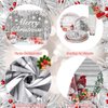 195PCS Silver Christmas Party Supplies Decorations Christmas Tableware Set Kit Includes Xmas Paper Plates and Napkins Sets Glitter Merry Xmas Disposable Dinnerware Tablecloth Banner Backdrop Serve 24