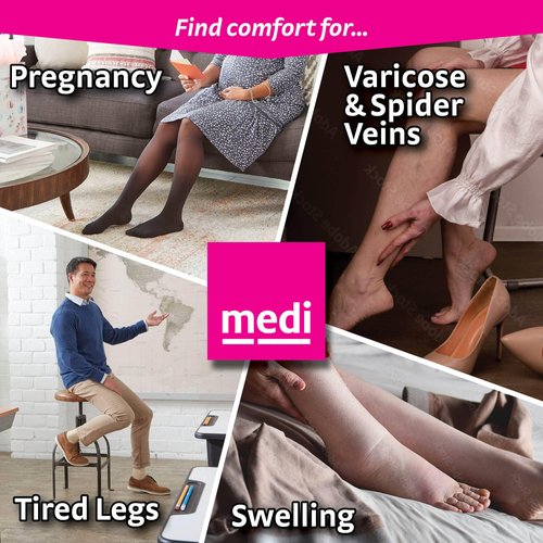 mediven Comfort for Women, 20-30 mmHg – Closed Toe Leg Circulation, Knee High Compression Stockings for Women, Semi-Transparent Leg Support Compression Hosiery , I, Natural