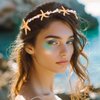 BARTOSI Starfish Headband Gold Pearl Bridal Headpiece Mermaid Hair Band Beach Wedding Hair Accessories for Women and Girls