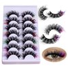 FEITA Colored Lashes 20mm Strip False Eyelashes Kit with Color Fluffy 8D Thick Volume Lash Tint Curly Rainbow Fake Eye Lashes 7 Pairs Multi Pack