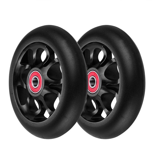 2Pcs 110mm Pro Scooter Wheels with Abec 9 Bearings Fit for MGP/Razor/Lucky Envy/Vokul Pro Scooters Replacement Wheels (Black)