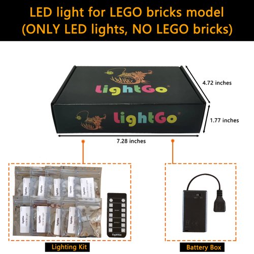LightGo LED Lighting Kit Designed for Lego Transformers 10338 Bumblebee Light up Set - Not Include Model (Remote Version)