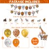 Safari Animals Party Decorations Party Animals Birthday Banner Cake Cupcake Toppers and Balloons for Boys Girls Wild Jungle Animals Birthday Supplies