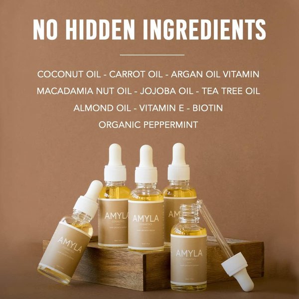 Amyla Cosmetics Hair Growth Serum, Hair Treatment For Women 1 FL Oz (30 mL) (Pack Of 2), Clear