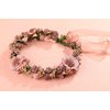 Bridal Flower Garland Artfen Headband Flower Crown Hair Wreath Halo Adjustable Ribbon Wedding Festivals Red Bean Paste