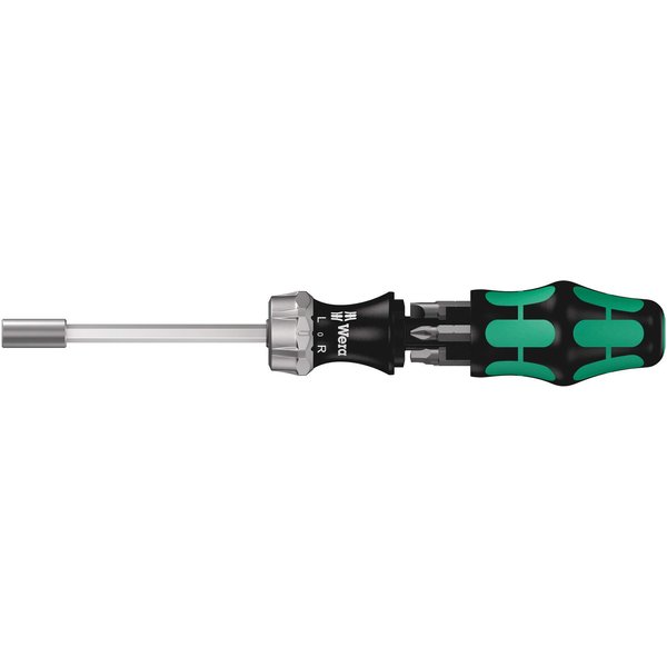 Wera 05073661002 Kraftform Kompakt 27 RA Slotted Ratcheting Screwdriver, 1/4" Head, MULTI