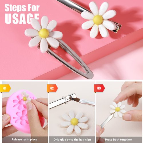 LEOBRO 50 PCS Metal Hair Clips, Alligator Hair Clips, Hair Barrettes for Women, Clips for Hair, Hair Clips for Women, Girl, Hair Pins, Clips for DIY Hair Bow, Crafts, Silver