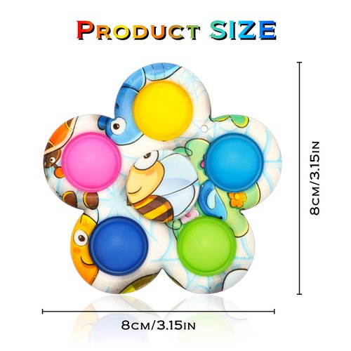 SoulLife 24 Pack Press Bubble Fidget Spinners Toys, Pop Sensory Popper Fidget Spinners Toys Bulk, Birthday Return Gifts Party Favors Student Gift Classroom Prize Stocking Stuffersfor Kids